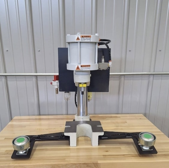 Model 12-A ½ Ton (1,200 lb.) Adjustable Air Press with Standard Two-Hand Pneumatic DP-1 Controls