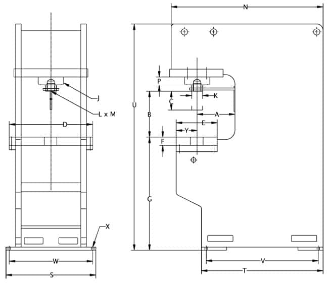 HP 545 Hydraulic Press Drawing